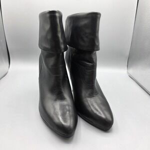 LRL Lauren Ralph Lauren Leola Booties Womens 8 Black Leather Stiletto Zipper